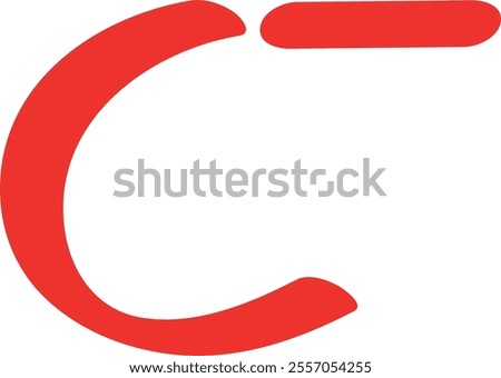  Red C Minus Symbol, Handwritten, Isolated on White