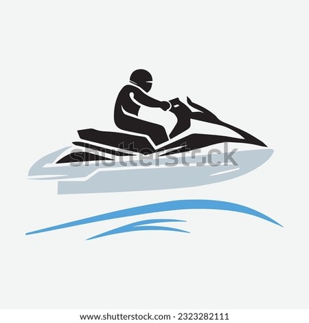 Jet ski icon sign scooter transport water sport.