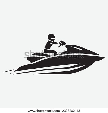 Jet ski icon sign scooter transport water sport.