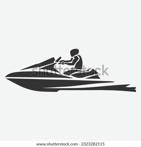 Jet ski icon sign scooter transport water sport.