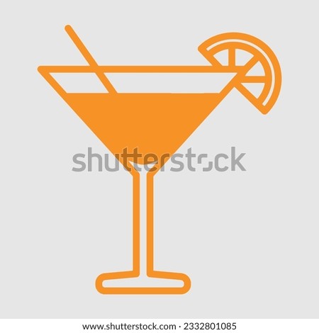 Juice in a frozen martini glass for decoration