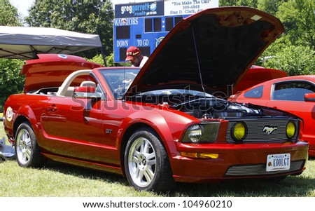 HAMPTON, VA-JUNE 9:A Mustang GT at the 3rd annual HCS car show at the Hampton Christian School in Hampton Virginia, 2012 in Hampton Virginia on June 9, 2012.