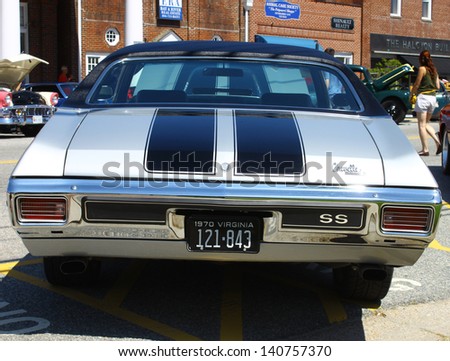 MATHEWS, VA- JUNE 01:1970 Chevy Chevelle SS 396 rear in the Annual: Vintage TV's 