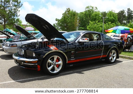 WILLIAMSBURG, VA - May 9, 2015: A 2008 Ford Mustang 4.0 at the 6th Annual Project Lifesaver Car Show in Williamsburg Virginia on a summer day.