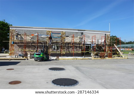 GLOUCESTER, VA - May 20, 2015:A Cookout under construction, Cook Out is a privately owned fast food restaurant chain in GA, KY, NC, SC, TN, VA and MD. 
Founded in Greensboro, N.C.