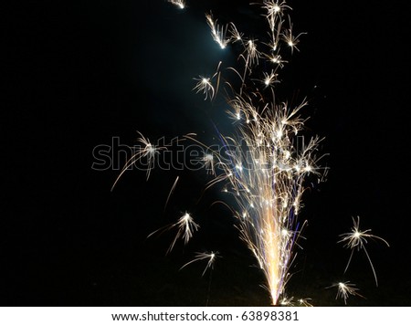 A fourth of July or new years eve ground style fireworks display going off with room for your text