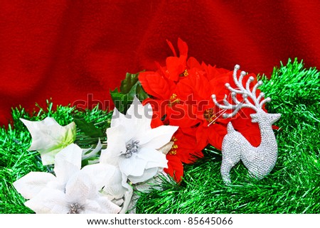 A high contrast seasonal holiday Christmas decoration with room for your text.
