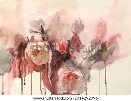 Paintings in watercolor depicting flowers, vases, fruit, kettle.Can be used for interior design, country home, bedrooms, hall, bathroom, kitchen.As well as illustration for books, magazines, web sites