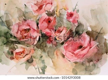 The Canvas Art Gallery Paintings In Watercolor Depicting Flowers