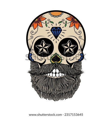 Sugar Skull Drawing Template | Free download on ClipArtMag