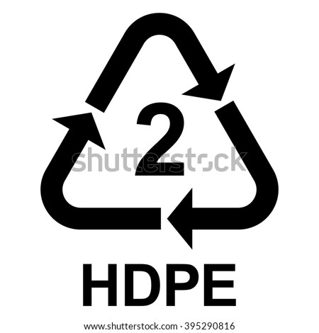 Plastic recycling symbol HDPE 2 , Plastic recycling code HDPE 2 , vector illustration