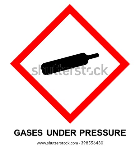 GHS hazard pictogram - PRESSURE , hazard warning sign gas under pressure , isolated vector illustration