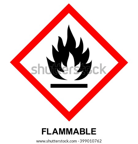 GHS hazard pictogram - FLAMMABLE , hazard warning sign flammable , isolated vector illustration Foto stock © 