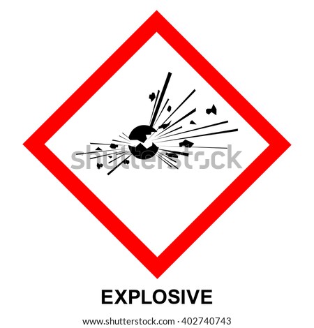 GHS01 hazard pictogram EXPLOSIVE , hazard warning sign EXPLOSIVE , isolated vector illustration