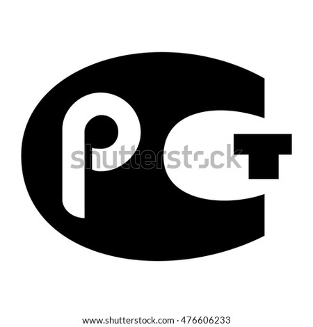 Black and white isolated GOST vector illustration , GOST conformity mark symbol