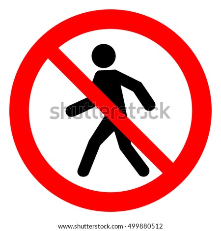 No access for pedestrians prohibition sign, vector illustration.