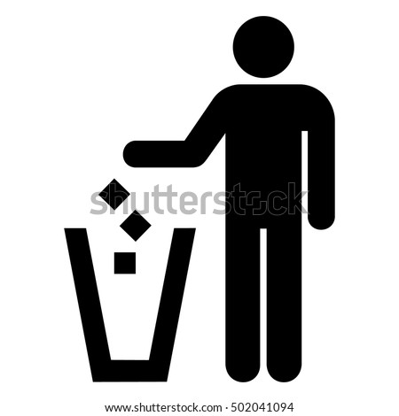 Tidy man symbol, do not litter icon, keep clean, dispose of carefully and thoughtfully symbol Foto d'archivio © 