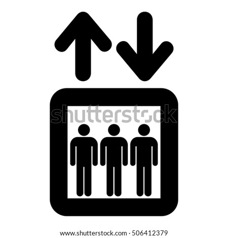 Elevator upward and downward sign. Lift symbol with arrows, isolated vector illustration.