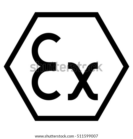 ATEX symbol, devices for use in potentially explosive atmosphere symbol, vector illustration.