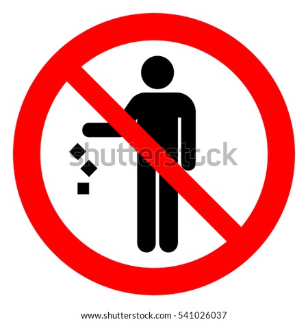 Do not litter, keep it clean, prohibition sign. Vector illustration.