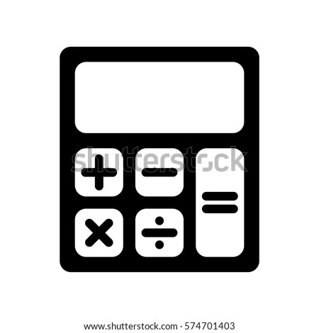 Calculator icon, black isolated vector illustration.