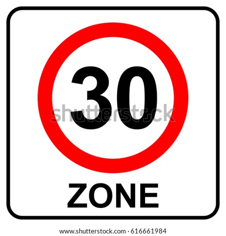 Similar – Image, Stock Photo Traffic sign 30 zone. Speed limit.