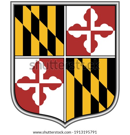 
Coat of arms of Maryland is a state of United States. Vector illustration