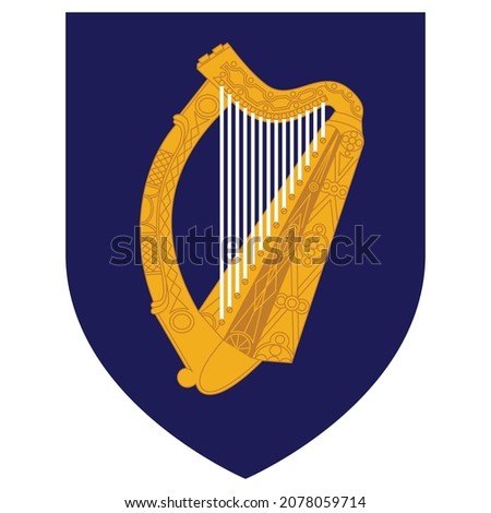 Coat of arms of Ireland is a country in north-western Europe. Vector illustration