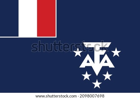 Flag of French Southern and Antarctic Lands is an Overseas Territory of France. Vector illustration