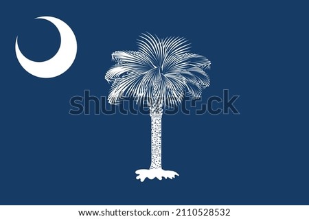 Flag of South Carolina is a state in the coastal Southeastern region of the United States. Vector illustration