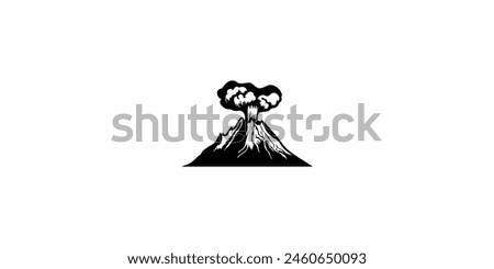 volcano eruption icon logo design