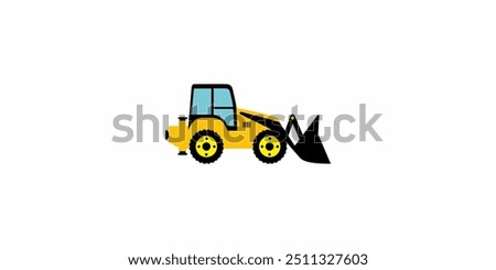 bulldozer heavy equipment vehicle vector logo design