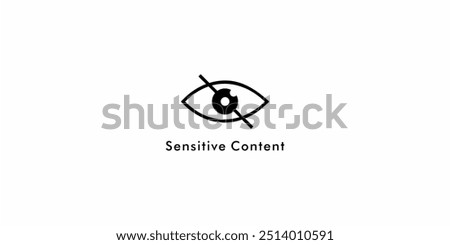 sensitive content warning sign logo icon vector design