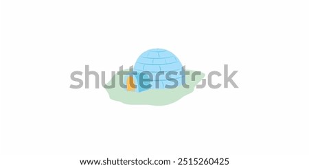 vector design logo illustration of traditional eskimo igloo house