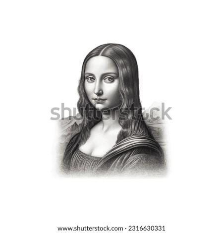 Vector Illustration of Mona Lisa.