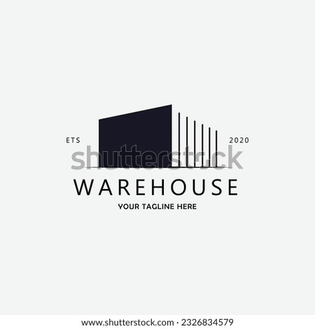 logo warehouse line art logo vector concept  illustration template design. icon home design
