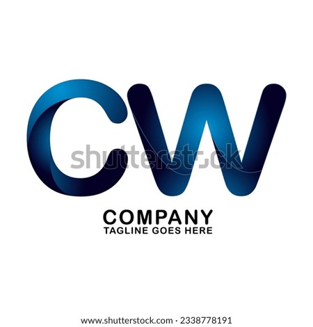 Symbol CW letter logo on white background, can be used for art companies, sports, etc