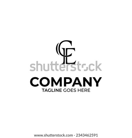 Symbol CE letter logo on white background, can be used for art companies, sports, etc