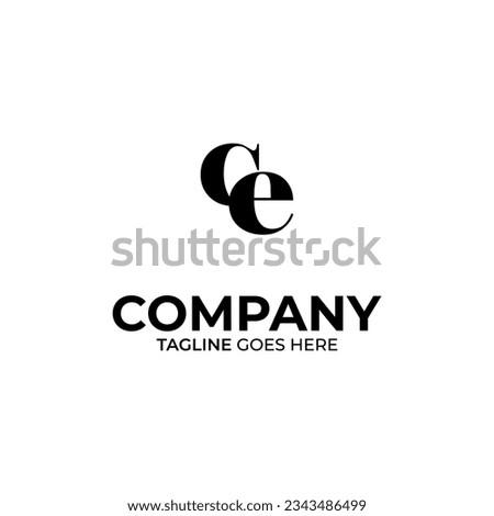 Symbol CE letter logo on white background, can be used for art companies, sports, etc