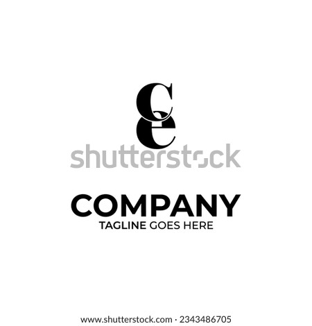 Symbol CE letter logo on white background, can be used for art companies, sports, etc