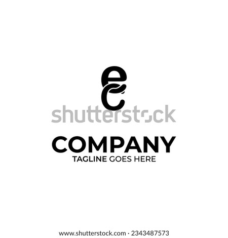 Symbol CE letter logo on white background, can be used for art companies, sports, etc