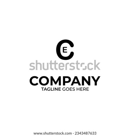 Symbol CE letter logo on white background, can be used for art companies, sports, etc