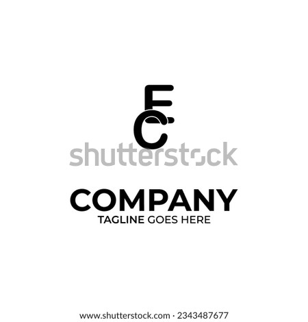 Symbol CE letter logo on white background, can be used for art companies, sports, etc