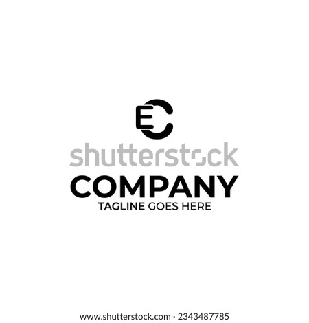 Symbol CE letter logo on white background, can be used for art companies, sports, etc