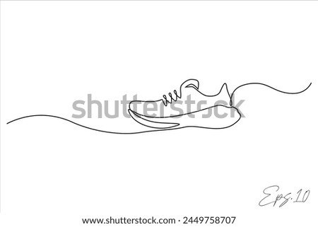 continuous line art drawing of sports shoes