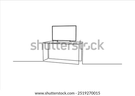 television table continuous line vector illustration	
