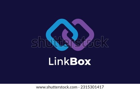 Minimalist logo square link concept for cooperation and connection