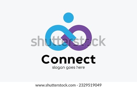 Minimalist logo initial chain infinity logo style symbol of success teamwork