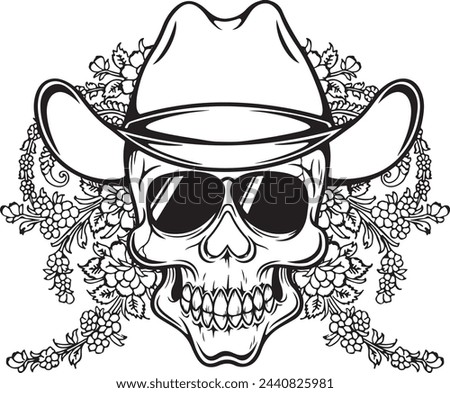 hand draw skull with mandala style coloring page for adult an illustration of skull head with floral style.