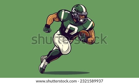 Running Football Player Cartoon Vector. Football Player Cartoon